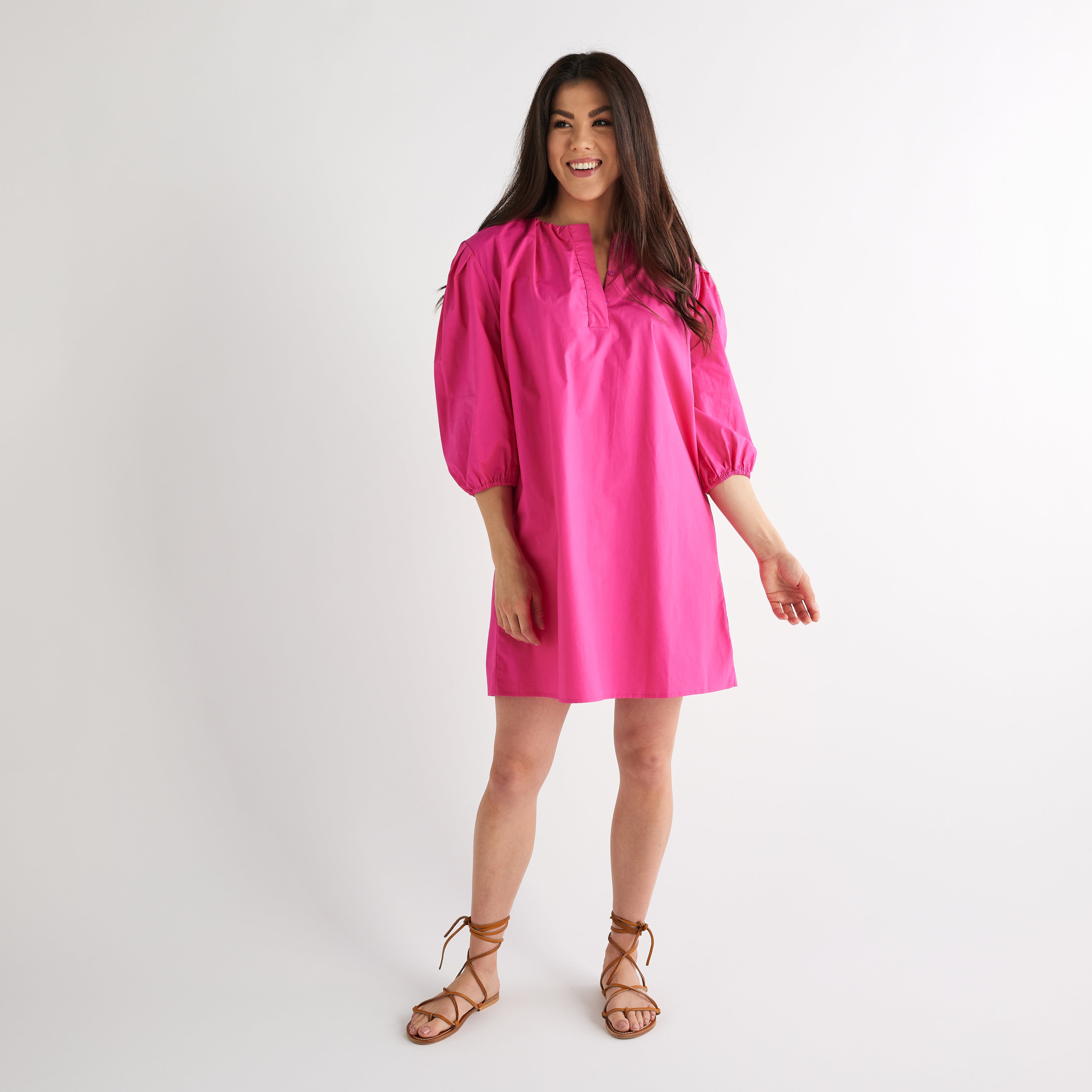 Caryn Lawn Asher Dress Fuchsia