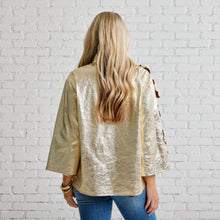 Load image into Gallery viewer, Caryn Lawn Audrey Leather Top Champagne