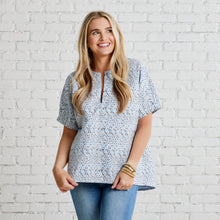 Load image into Gallery viewer, Caryn Lawn Betsy Top Multi Blue