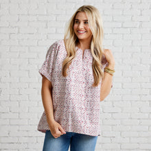 Load image into Gallery viewer, Caryn Lawn Betsy Top Multi Red