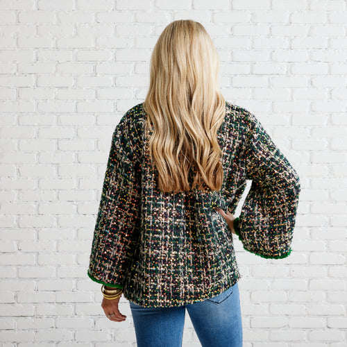 Caryn Lawn Bridget Tweed Jacket Multi Green