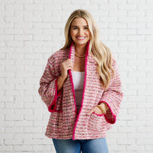 Load image into Gallery viewer, Caryn Lawn Bridget Tweed Jacket Multi Pink