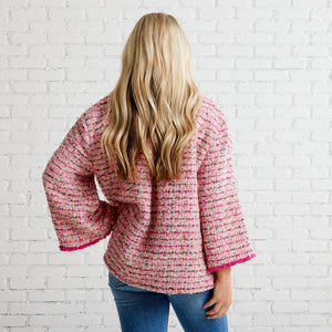 Caryn Lawn Bridget Tweed Jacket Multi Pink