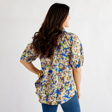 Load image into Gallery viewer, Brooke Top Blue Floral