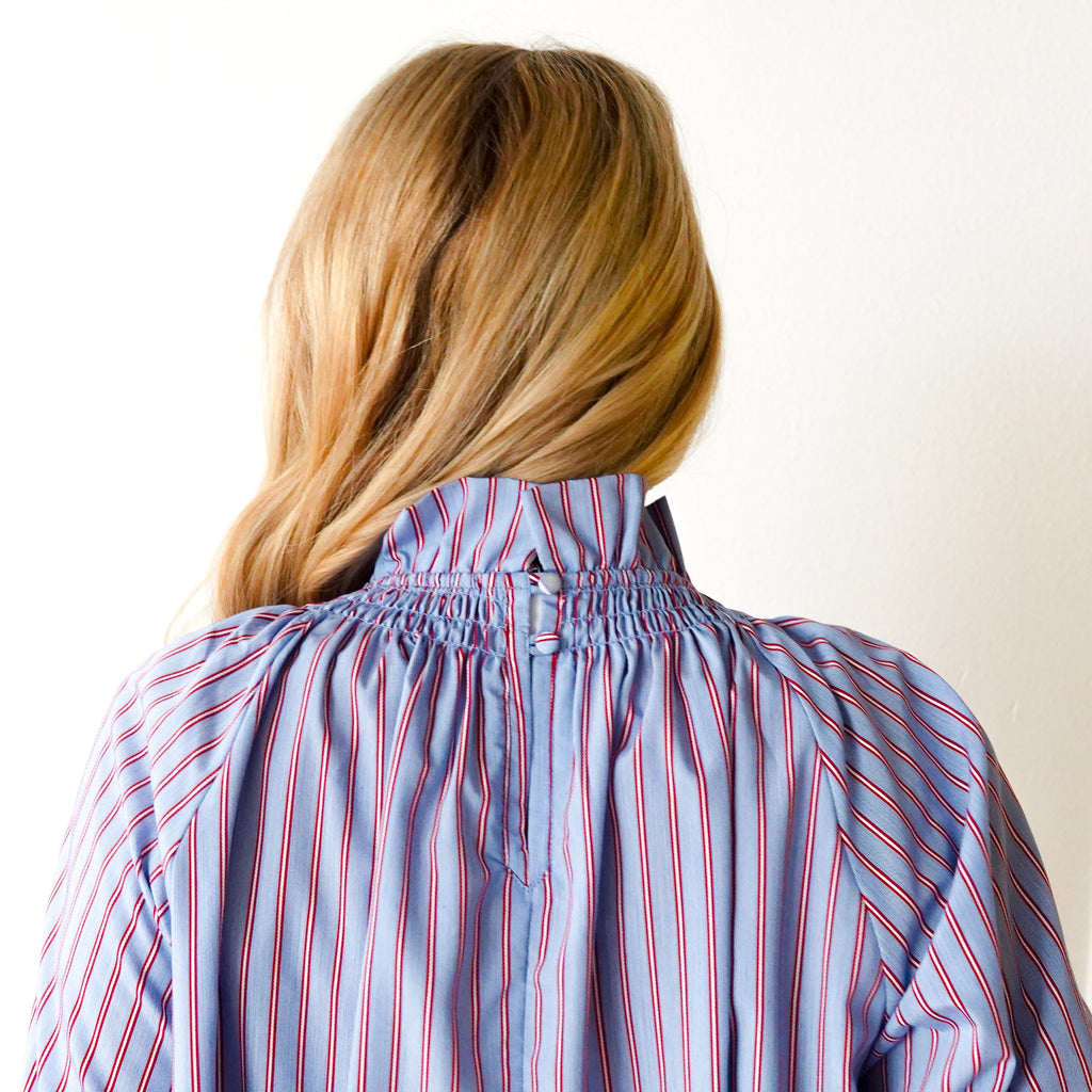 Caryn Lawn Brooke Top Blue and Red Stripe