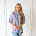 Caryn Lawn Brooke Top Gray and Lavender