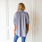 Caryn Lawn Brooke Top Gray and Lavender