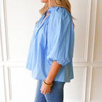 Caryn Lawn Camille Top Powder Blue and Blue