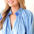 Caryn Lawn Camille Top Powder Blue and Blue