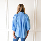 Caryn Lawn Camille Top Powder Blue and Blue