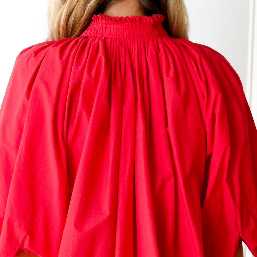 Caryn Lawn Camille Top Red and Pink