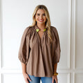 Caryn Lawn Camille Top Taupe and Neon