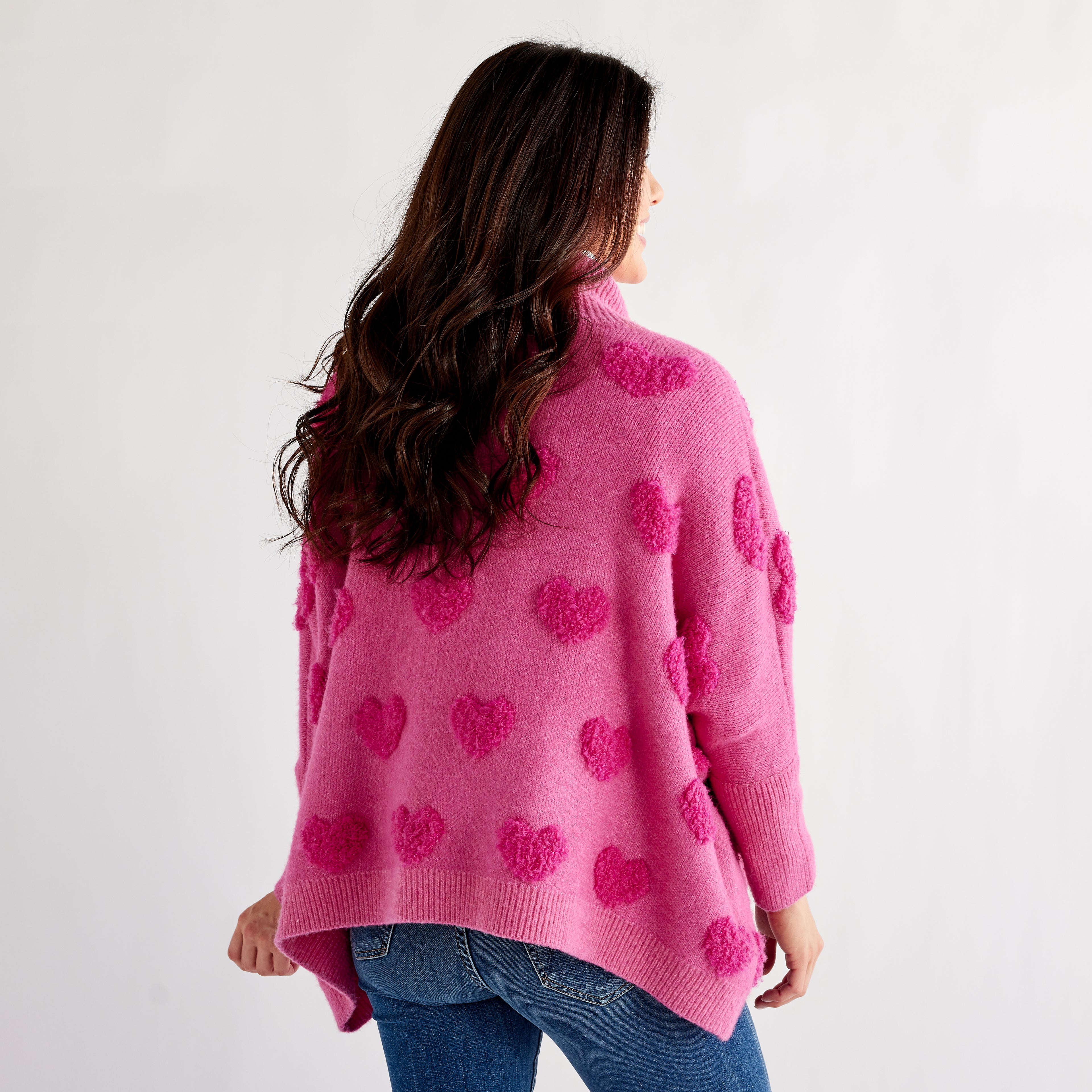 Caryn Lawn Cape Heart Sweater Pink