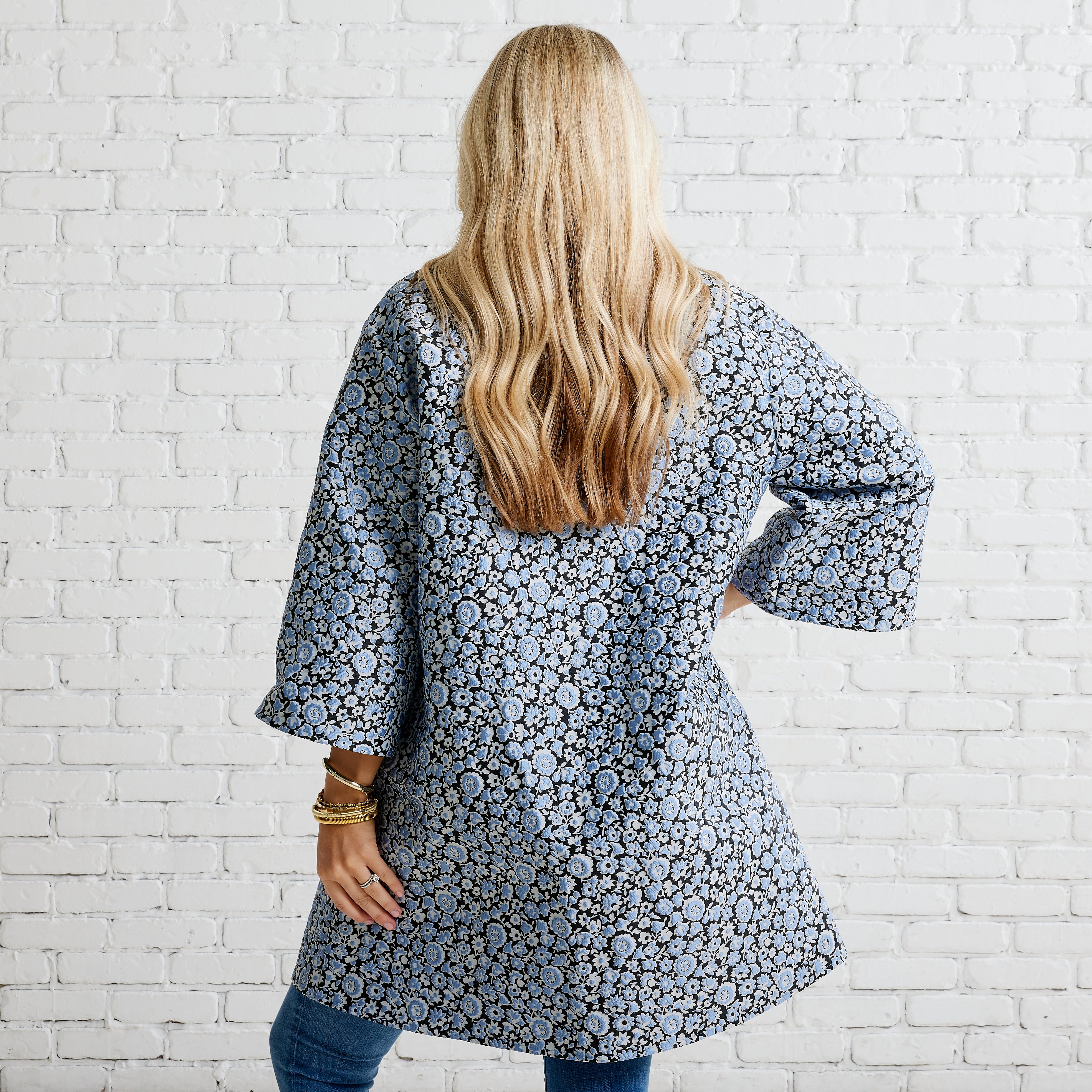 Car Coat Powder and Navy | Caryn Lawn – Caryn Lawn