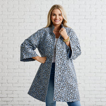 Load image into Gallery viewer, Caryn Lawn Car Coat Powder and Navy