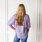 Caryn Lawn Caroline Contrast Top Purple Stripe