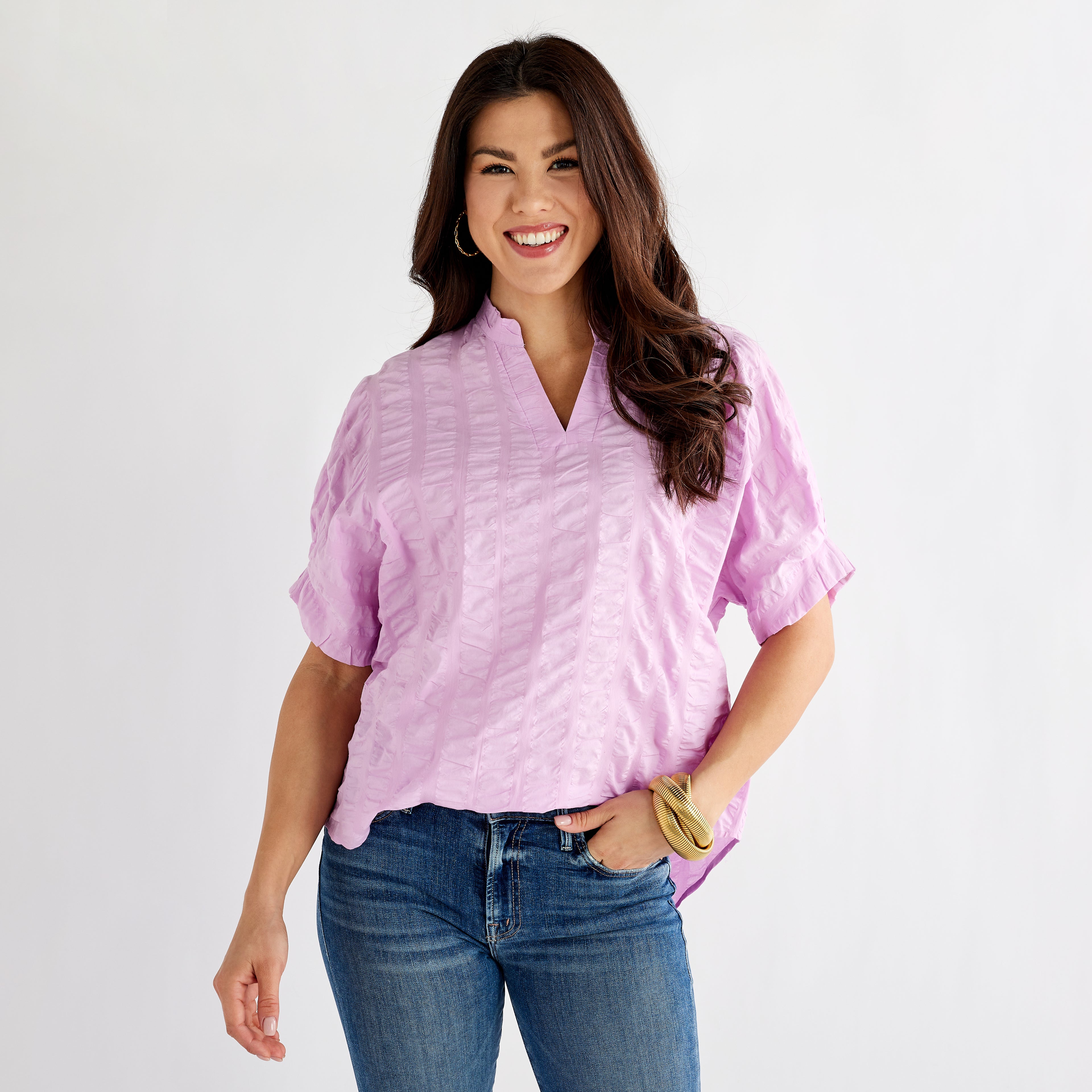 Caryn Lawn Caroline Top Lilac