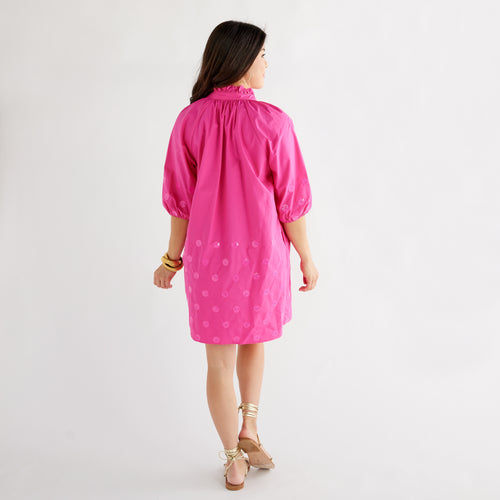 Caryn Lawn Celia Dress Fuchsia Sequin