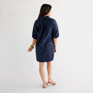 Caryn Lawn Celia Dress Navy Sequin