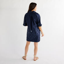 Load image into Gallery viewer, Caryn Lawn Celia Dress Navy Sequin