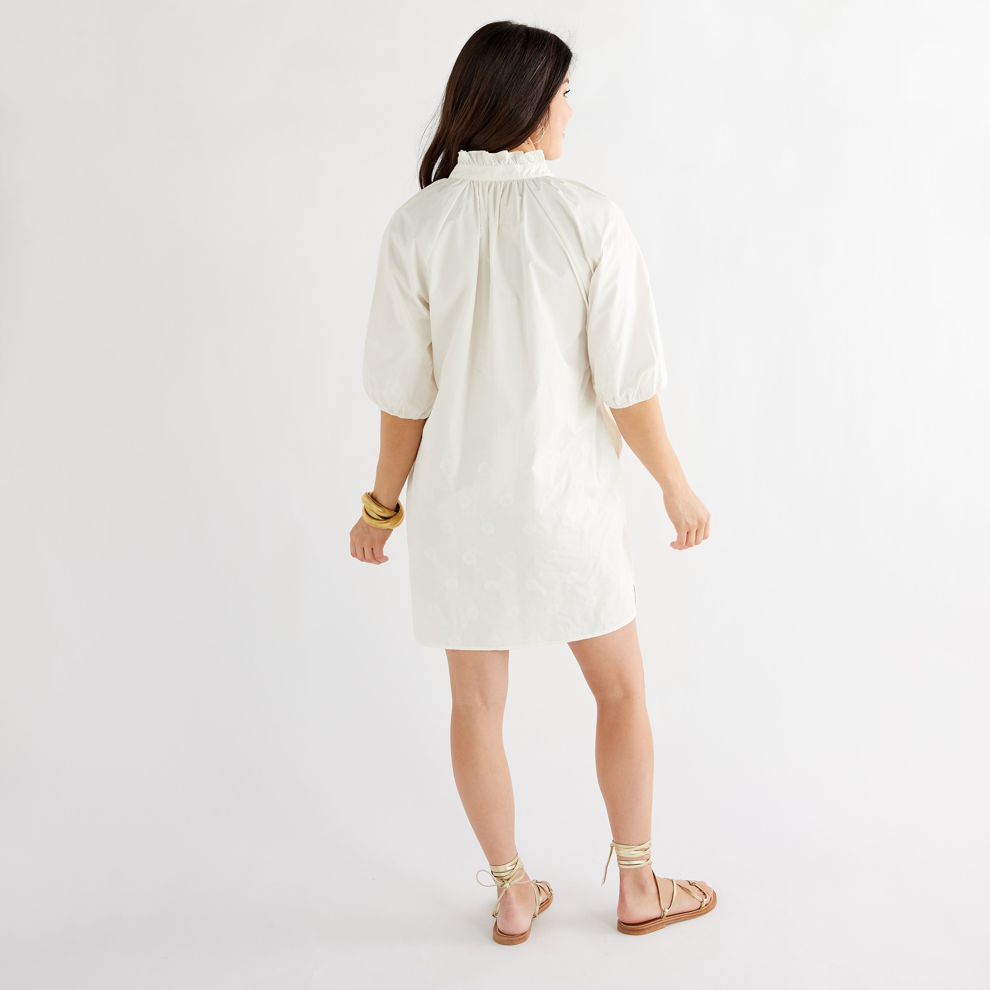 Caryn Lawn Celia Dress White Sequin