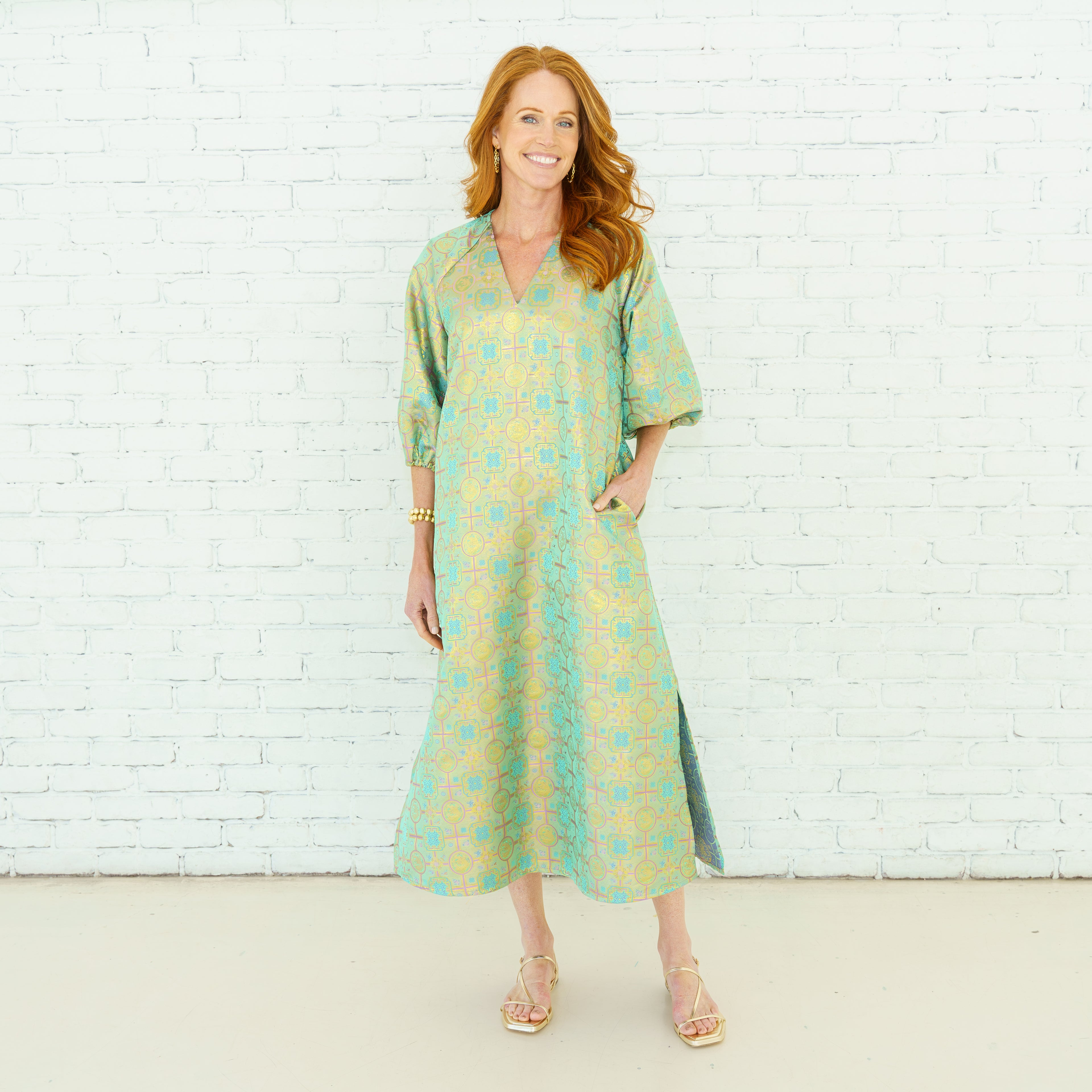 Caryn Lawn Coco Jacquard Lime