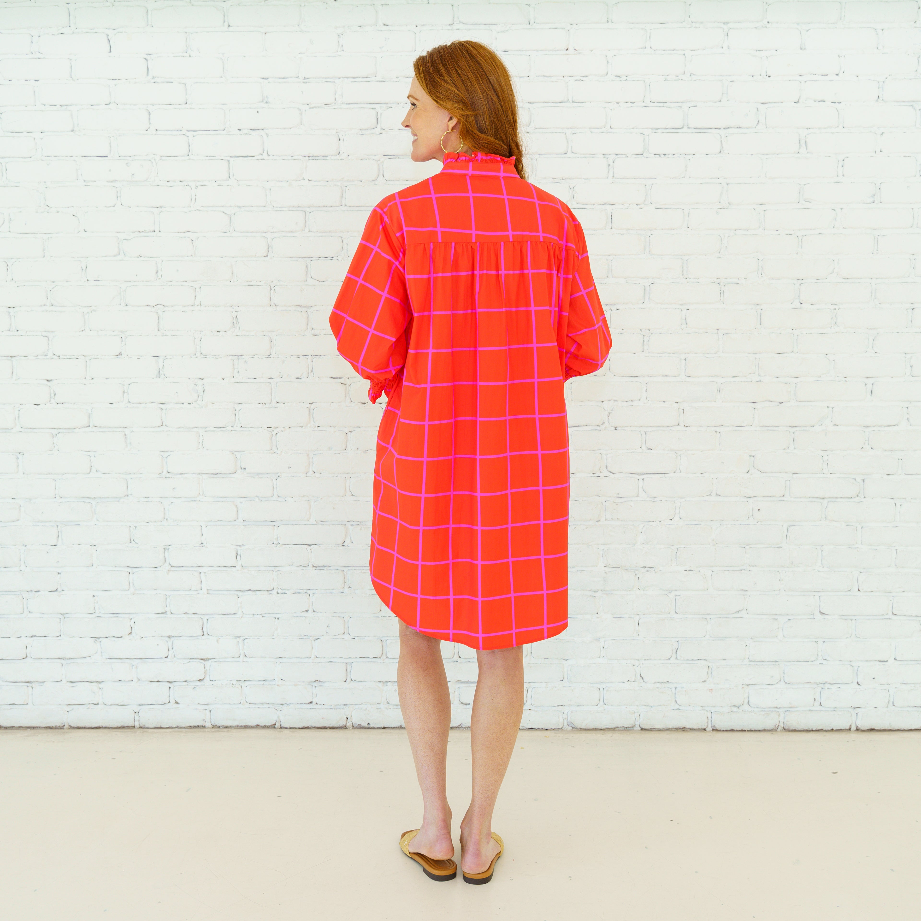 Caryn Lawn Kimberly Park Dress Red and Pink