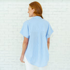 Caryn Lawn Kelly Top Blue Stripe
