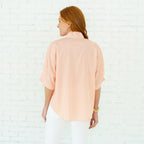 Caryn Lawn Annie Stripe Top Apricot