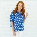 Caryn Lawn Abby Burst Top Navy