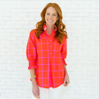 Caryn Lawn Kimberly Park Top Orange and Pink