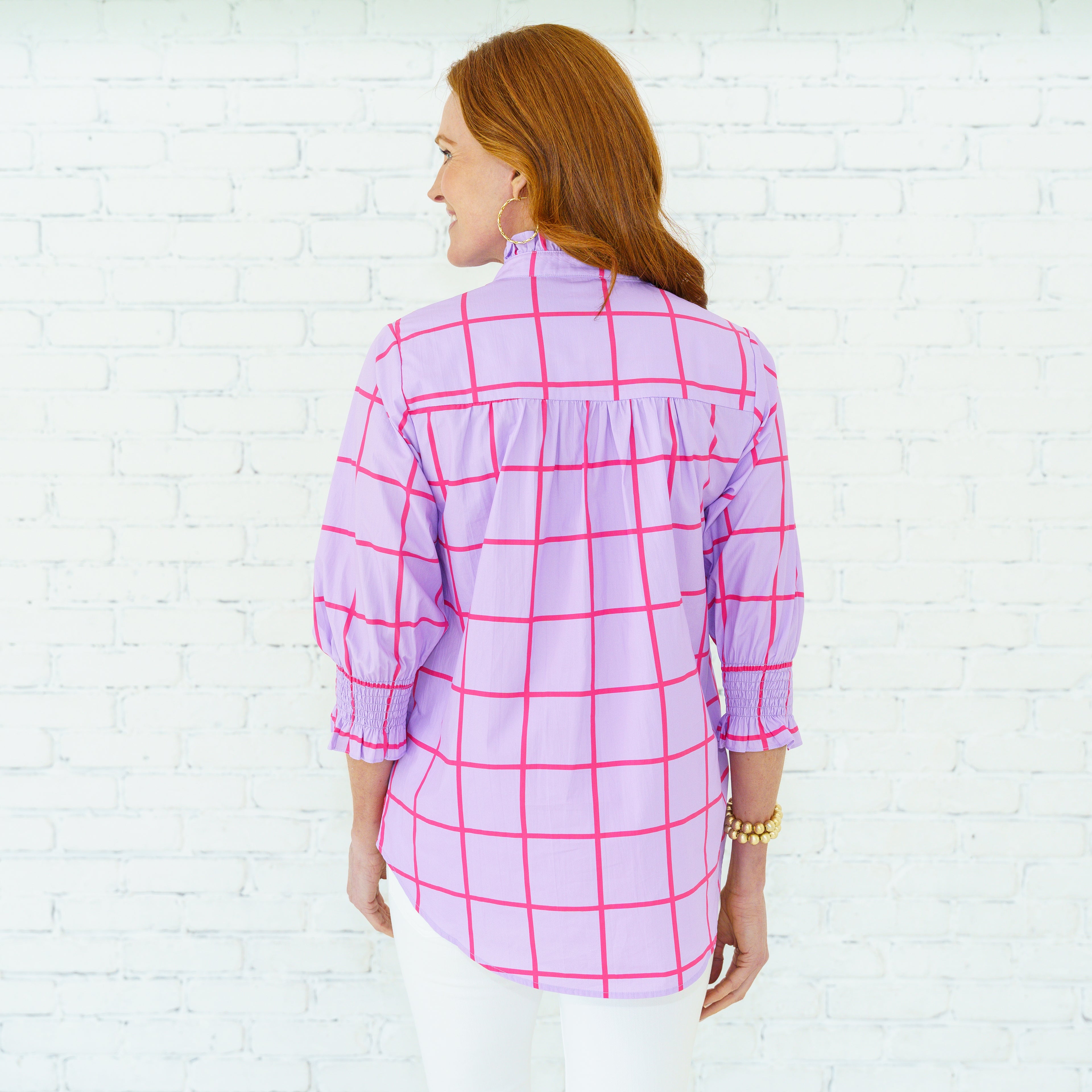 Caryn Lawn Kimberly Park Top Lavender and Red