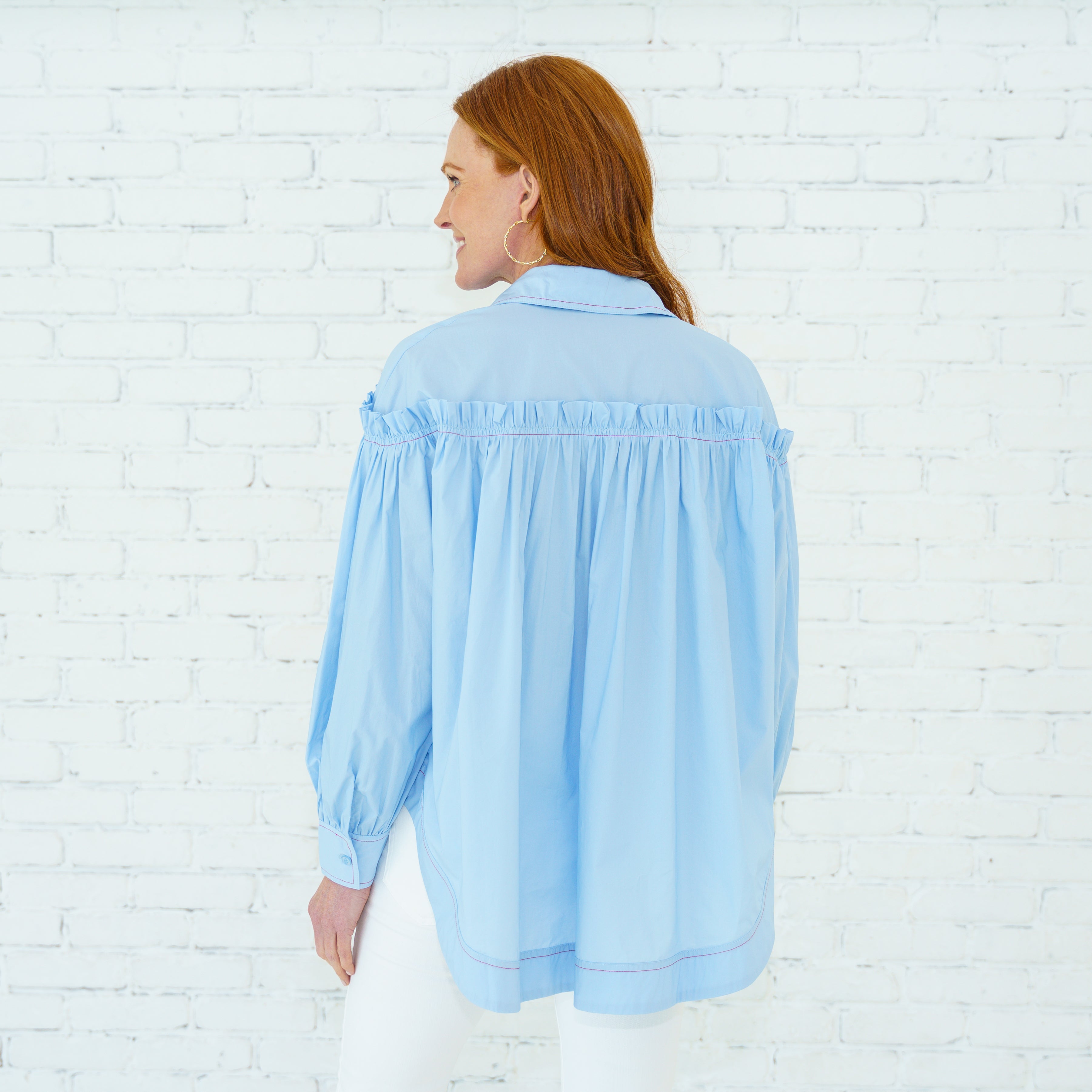 Miriam Top Wedgewood – Caryn Lawn