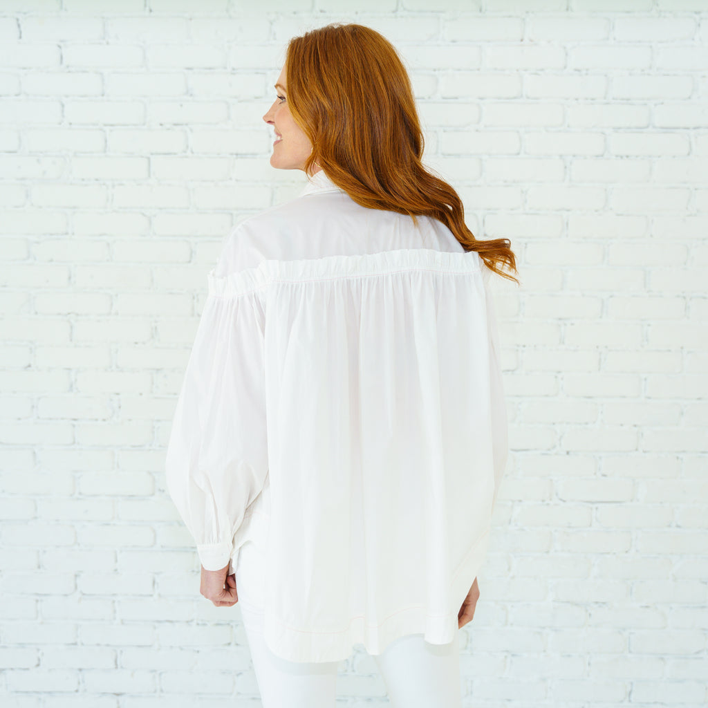 Caryn Lawn Miriam Top White