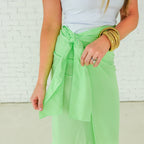 Caryn Lawn Whitney Wrap Skirt Gingham Lime