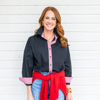 Caryn Lawn Katherine Top Black and Red