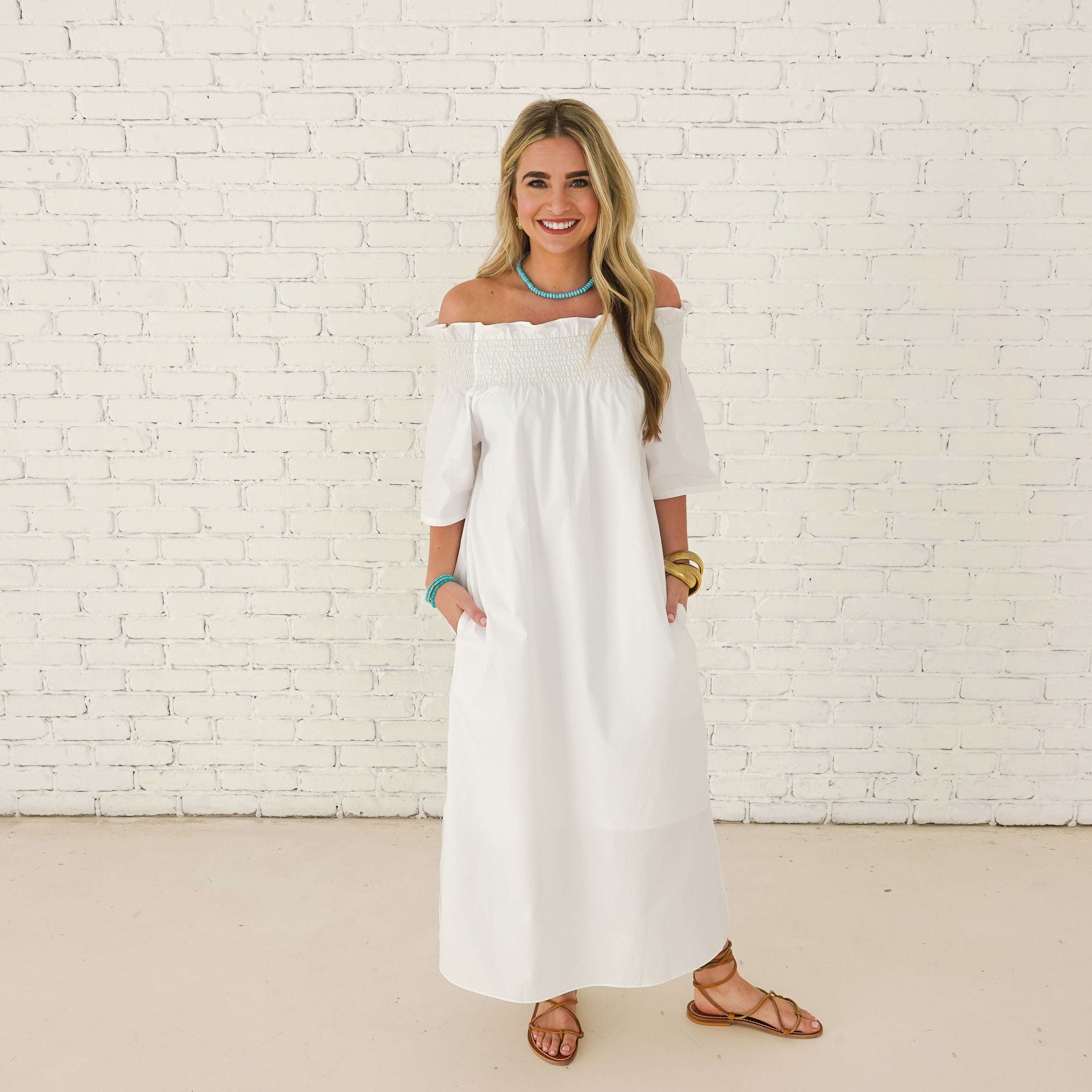 Caryn Lawn Polly Dress White