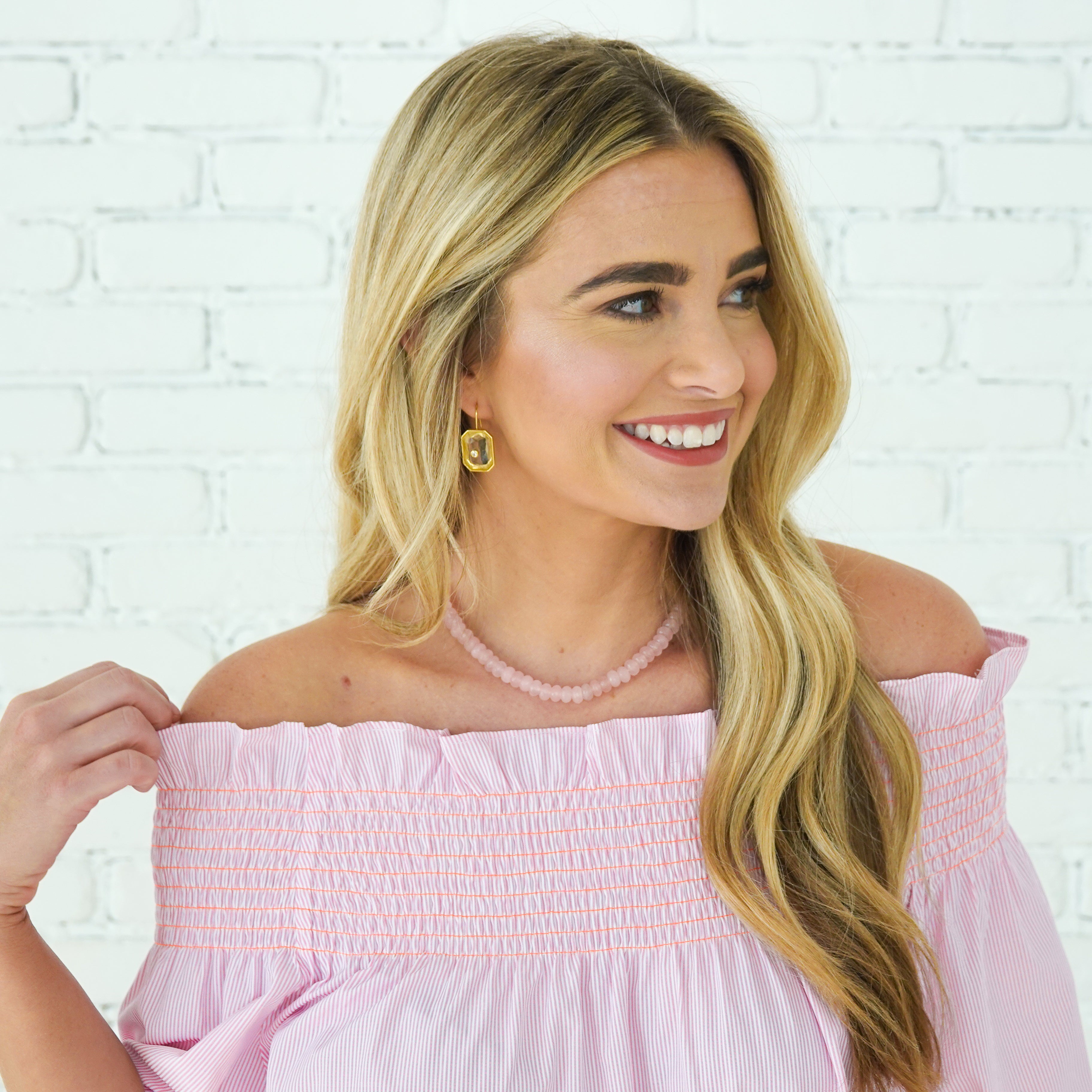 Caryn Lawn Polly Dress Pink Stripe