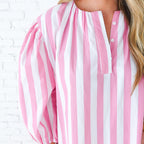 Caryn Lawn Cabana Dress Pink Stripe