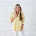 Caryn Lawn Payton Top Pale Yellow Stripe