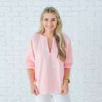 Caryn Lawn Betsy Top Gingham Baby Pink