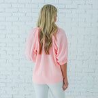 Caryn Lawn Betsy Top Gingham Baby Pink