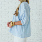 Caryn Lawn Betsy Top Gingham Baby Blue