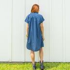 Caryn Lawn Emily Dress Navy Stripe