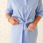 Caryn Lawn Charlotte Dress Blue Stripe