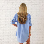 Caryn Lawn Charlotte Dress Blue Stripe