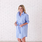 Caryn Lawn Charlotte Dress Blue Stripe