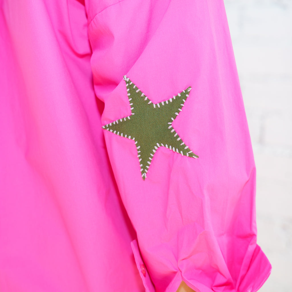 Preppy Star Dress Hot Pink