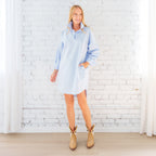 Preppy Star Dress Light Blue