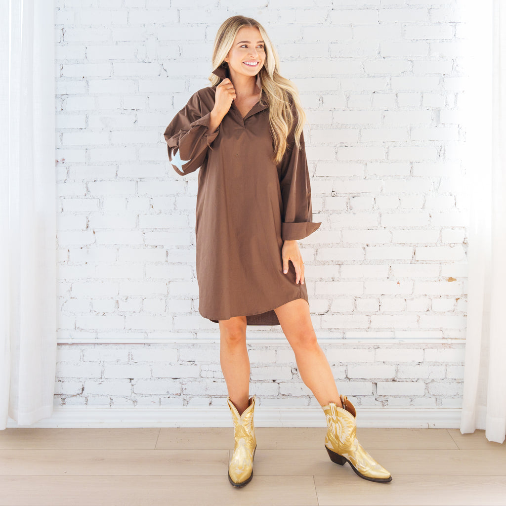 Preppy Star Dress Cocoa